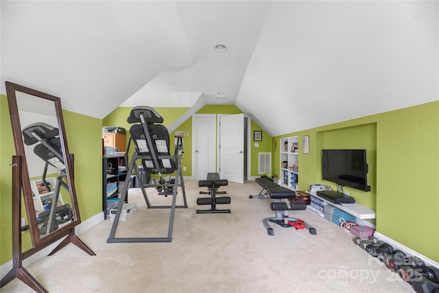 233 Highland Forest Dr, Clover, SC 29710 - exercise room with carpet and vaulted ceiling