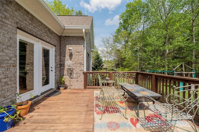 233 Highland Forest Dr, Clover, SC 29710 - deck featuring outdoor dining area