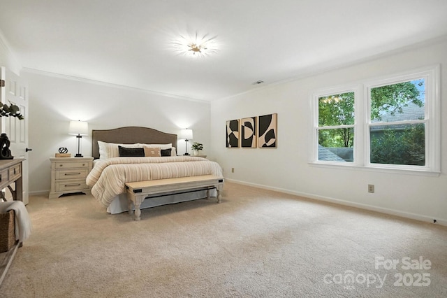6542 Cross Field Ln, Charlotte, NC 28226 - bedroom with light carpet and ornamental molding