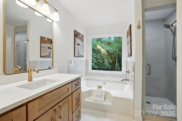 6542 Cross Field Ln, Charlotte, NC 28226 - full bath with vanity, a shower stall, and a bath