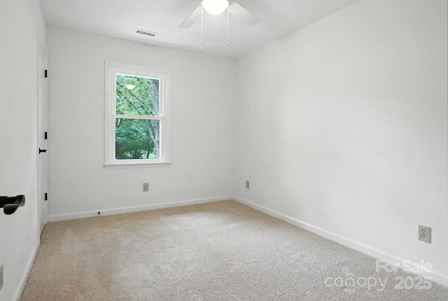 6542 Cross Field Ln, Charlotte, NC 28226 - spare room with ceiling fan and light carpet