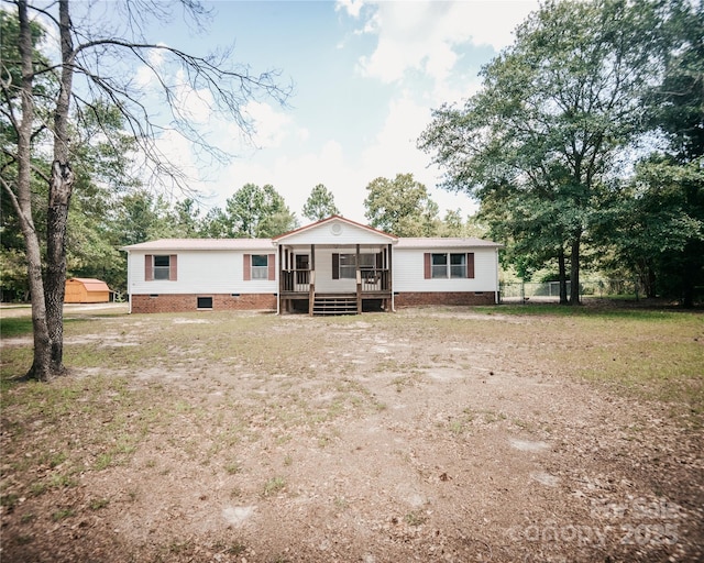 8221 Feather Run Rd, Kershaw, SC 29067 - view of front of home with crawl space and a sunroom