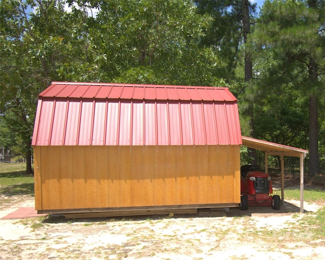 8221 Feather Run Rd, Kershaw, SC 29067 - view of shed featuring a carport