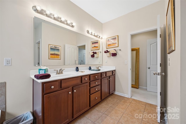 16833 Rudence Ct, Charlotte, NC 28278 - full bath with double vanity and tile patterned flooring
