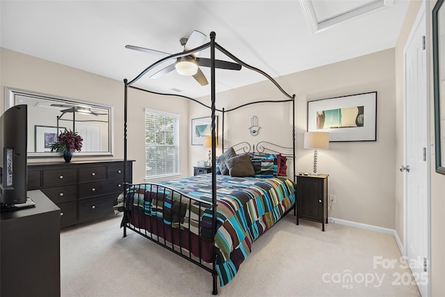 16833 Rudence Ct, Charlotte, NC 28278 - bedroom featuring light colored carpet and a ceiling fan