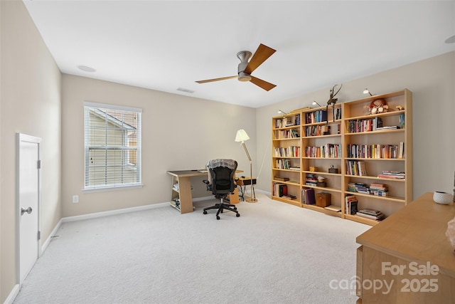 16833 Rudence Ct, Charlotte, NC 28278 - office featuring carpet flooring and a ceiling fan
