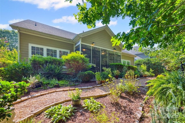 16833 Rudence Ct, Charlotte, NC 28278 - rear view of house featuring a sunroom