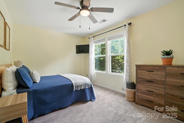280 Mills Creek Rd, Iron Station, NC 28080 - bedroom with carpet flooring and a ceiling fan