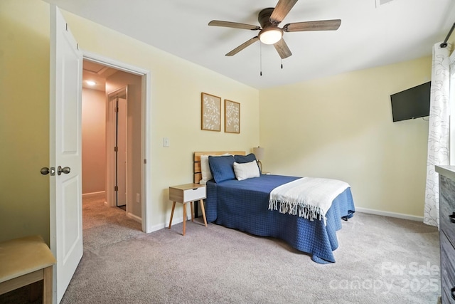 280 Mills Creek Rd, Iron Station, NC 28080 - bedroom featuring carpet flooring, a ceiling fan, and attic access