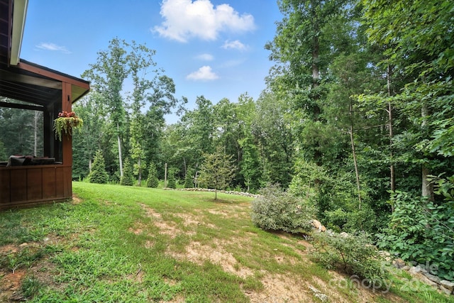 280 Mills Creek Rd, Iron Station, NC 28080 - view of green lawn with a wooded view