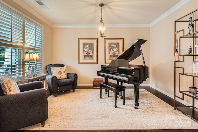 2599 Treeline Dr, Concord, NC 28027 - living area featuring wood finished floors and crown molding
