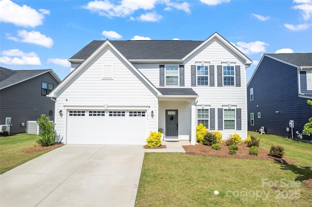 1013 Augustus Beamon Dr, Indian Trail, NC 28079 - traditional home featuring driveway, a front lawn, a garage, and roof with shingles