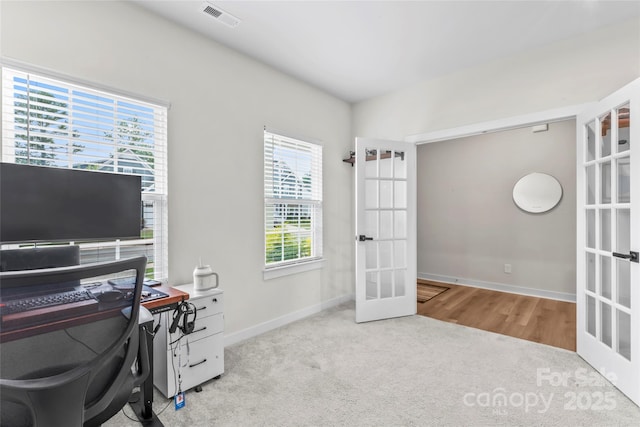 1013 Augustus Beamon Dr, Indian Trail, NC 28079 - office area with french doors and carpet