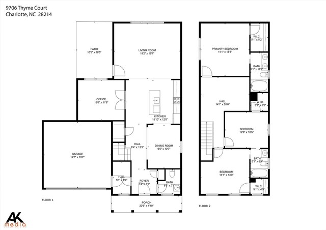 9706 Thyme Ct, Charlotte, NC 28214 - view of property floor plan