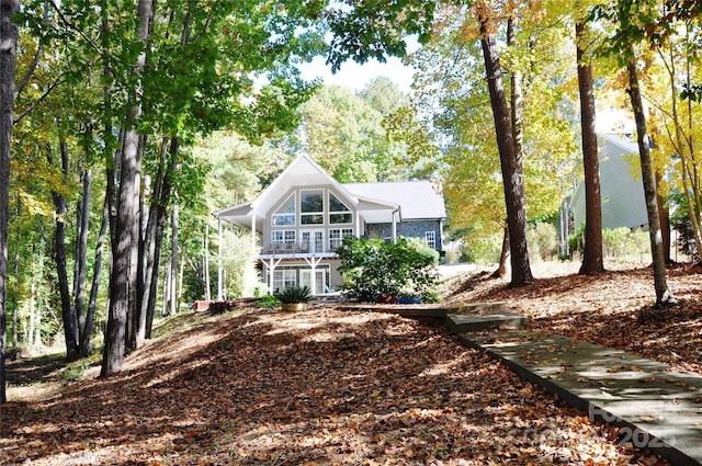 3645 Lake Bluff Dr, Sherrills Ford, NC 28763 - view of front of property featuring covered porch