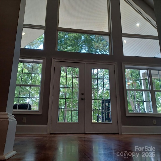 3645 Lake Bluff Dr, Sherrills Ford, NC 28763 - doorway to outside with french doors and wood finished floors