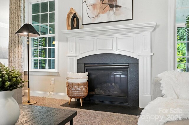 551 Brightleaf Pl NW, Concord, NC 28027 - detailed view of a fireplace with flush hearth and baseboards