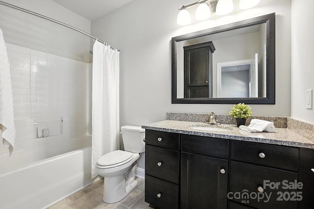 551 Brightleaf Pl NW, Concord, NC 28027 - full bath featuring vanity, shower / bath combination with curtain, and tile patterned floors