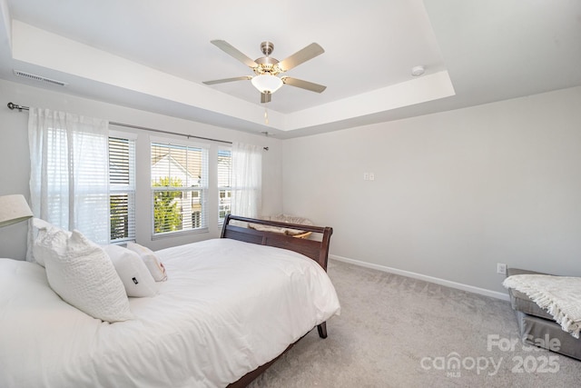 508 Morrows Turnout Way Unit 97, Pineville, NC 28134 - bedroom with a raised ceiling, carpet, and ceiling fan