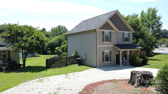 212 Old Centergrove Rd, Kannapolis, NC 28083 - view of property exterior with driveway, roof with shingles, and a patio