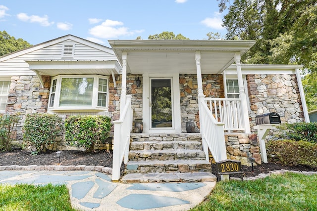 2830 Royston Rd Unit 2, Charlotte, NC 28208 - view of front of home featuring a porch and stone siding
