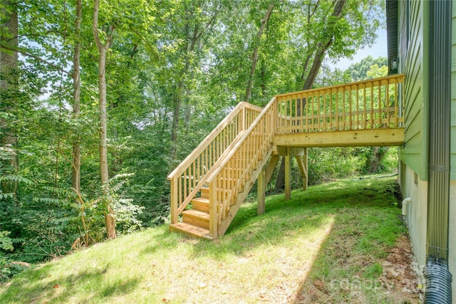 7 S Coulter Ave, Newton, NC 28658 - view of yard featuring stairway and a deck