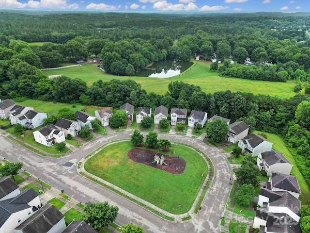 374 Morning Dew Dr, Concord, NC 28025 - aerial view of residential area with a forest and a large body of water