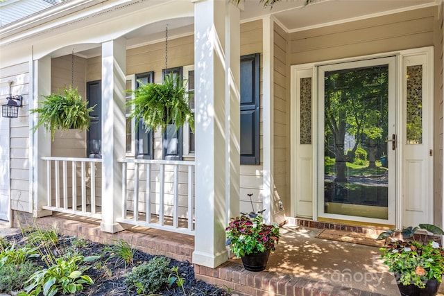 7029 Scuppernong Ct, Charlotte, NC 28215 - doorway to property featuring covered porch