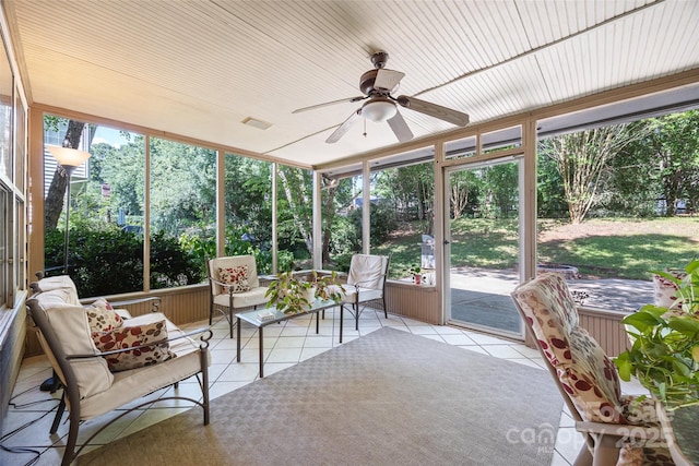 7029 Scuppernong Ct, Charlotte, NC 28215 - sunroom with a ceiling fan, healthy amount of natural light, and an outdoor hangout area
