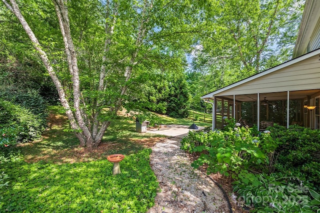 7029 Scuppernong Ct, Charlotte, NC 28215 - view of yard with a sunroom