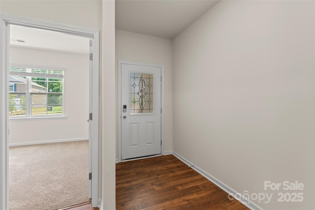 3505 Sycamore Crossing Ct, Mount Holly, NC 28120 - entryway with baseboards and dark wood finished floors