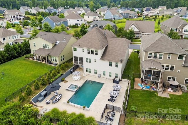 17514 Julees Walk Ln, Davidson, NC 28036 - aerial view of residential area with a pool area