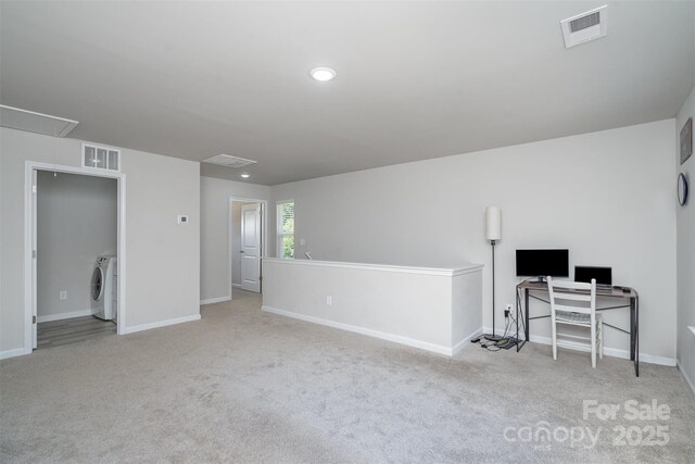 2014 Karen Woods Ln, Charlotte, NC 28216 - carpeted spare room with attic access, washer / dryer, and recessed lighting