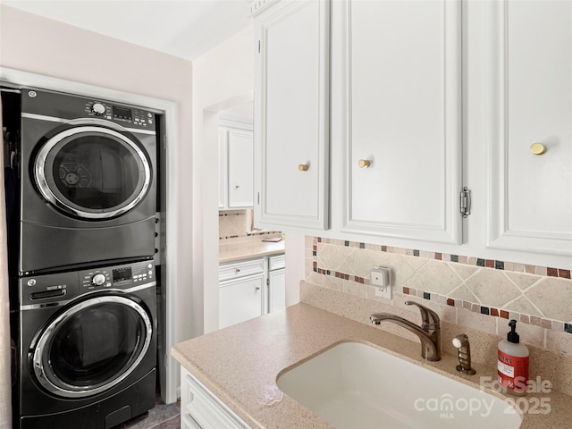 64 Wells Ln, Tryon, NC 28782 - washroom featuring stacked washer and clothes dryer