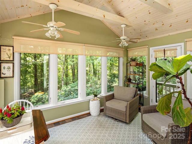 64 Wells Ln, Tryon, NC 28782 - sunroom featuring healthy amount of natural light, wooden ceiling, and high vaulted ceiling