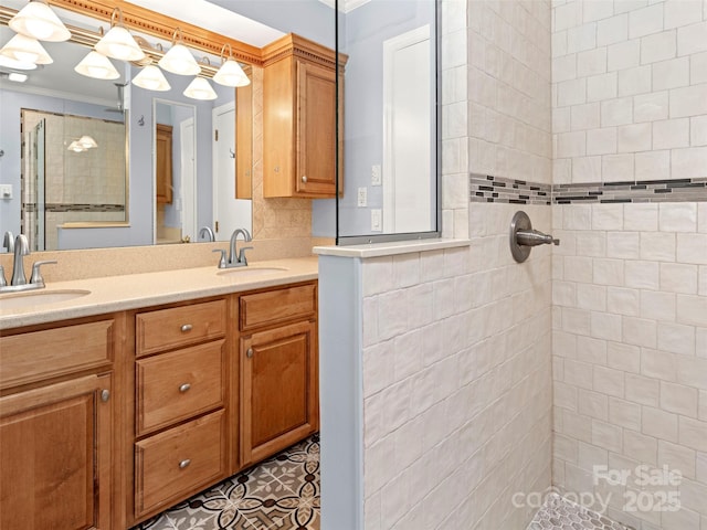 64 Wells Ln, Tryon, NC 28782 - full bath featuring tiled shower and double vanity