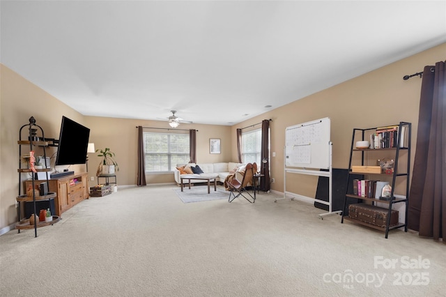 673 Stonehenge Dr, Rock Hill, SC 29730 - living area with carpet floors and ceiling fan