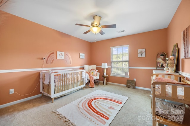 673 Stonehenge Dr, Rock Hill, SC 29730 - carpeted bedroom featuring a nursery area and ceiling fan