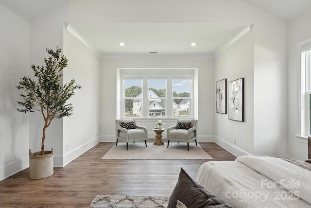 1106 Pomar Cir, Waxhaw, NC 28173 - bedroom featuring multiple windows, wood finished floors, ornamental molding, and recessed lighting