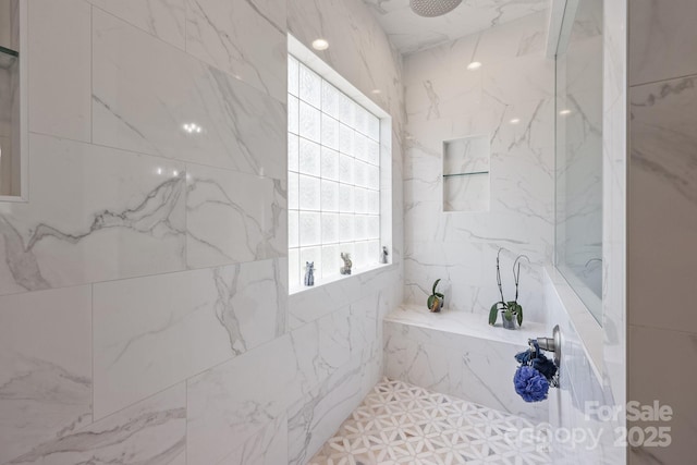 123 Yellow Jacket Cir, Mooresville, NC 28117 - full bathroom with a marble finish shower
