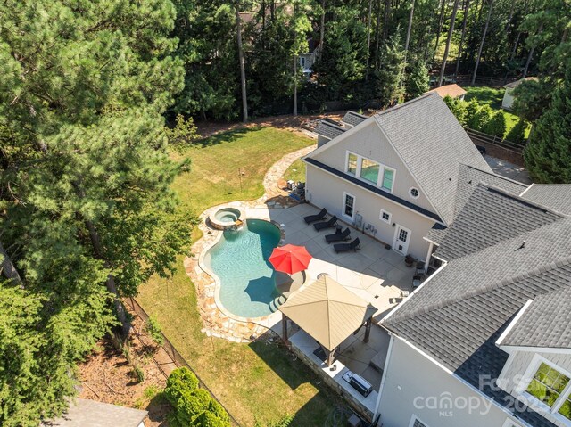 123 Yellow Jacket Cir, Mooresville, NC 28117 - view from above of property featuring a pool