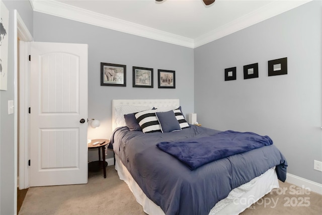 1041 Verbena Ct, Tega Cay, SC 29708 - bedroom with crown molding, carpet, and ceiling fan
