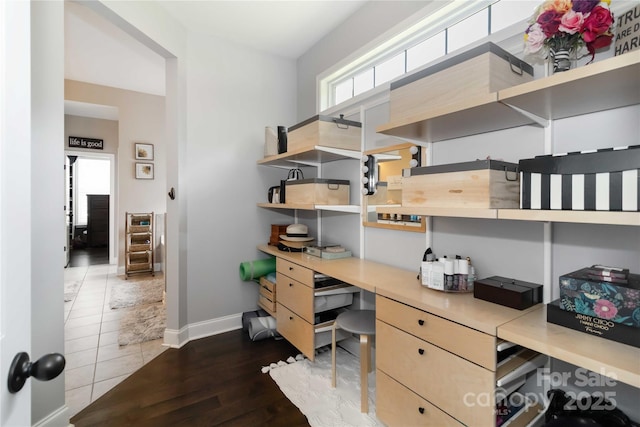 1041 Verbena Ct, Tega Cay, SC 29708 - office area featuring dark wood-style flooring and built in desk