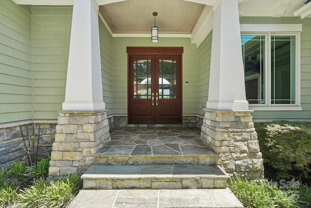 3229 Lake Pointe Dr, Belmont, NC 28012 - doorway to property with french doors and a porch