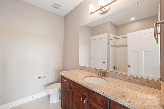 3229 Lake Pointe Dr, Belmont, NC 28012 - full bathroom with vanity, a shower, and tile patterned floors