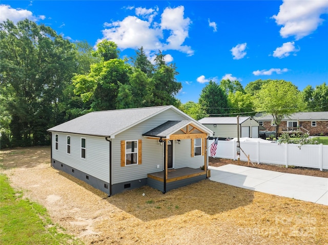 500 N Dr, Cherryville, NC 28021 - view of front of house with crawl space, a porch, and roof with shingles