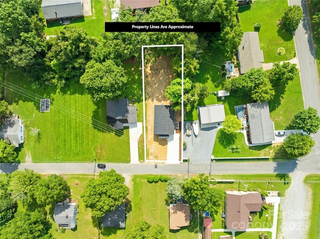 500 N Dr, Cherryville, NC 28021 - aerial view of residential area with property parcel outlined