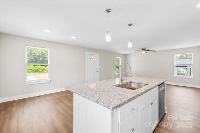 500 N Dr, Cherryville, NC 28021 - kitchen with dishwasher, plenty of natural light, light wood-style floors, and recessed lighting