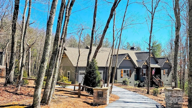 1092 E Bald Rock Dr, Sapphire, NC 28774 - view of front of house with asphalt driveway and a shingled roof