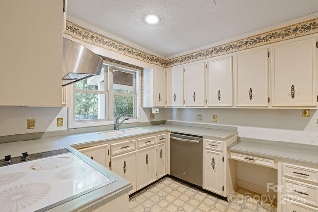630 Burrage Rd NE, Concord, NC 28025 - kitchen with stainless steel dishwasher, a textured ceiling, and light countertops